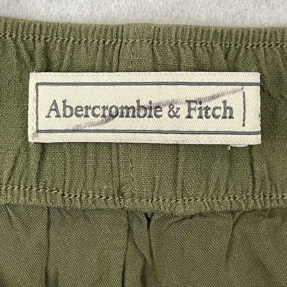 Abercrombie & Fitch Cropped Wide Leg Pants Womens Medium Olive Green Pull On - Picture 2 of 12